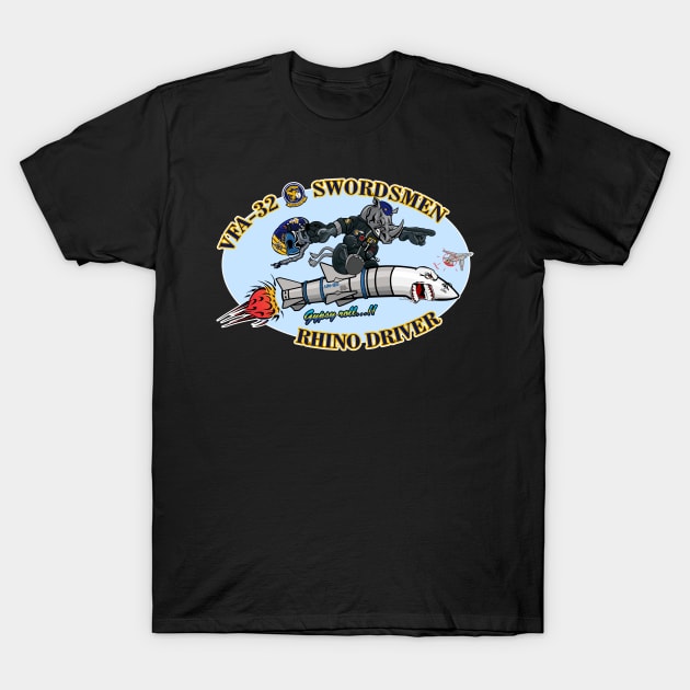 Swordsmen Rhino Nose Art T-Shirt by MBK